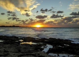 Varadero beach in the PARADISUS VARADERO RESORT SPA hotel complex with sunset, Varadero, Cuba,