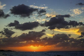 Varadero beach in the PARADISUS VARADERO RESORT SPA hotel complex with sunset, Varadero, Cuba,