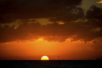 Varadero beach in the PARADISUS VARADERO RESORT SPA hotel complex with sunset, Varadero, Cuba,