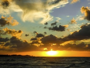 Varadero beach in the PARADISUS VARADERO RESORT SPA hotel complex with sunset, Varadero, Cuba,