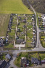 Aerial view, allotment garden association Zur Quelle Dolberg an der Lambertistraße, Ahlen, Dolberg,