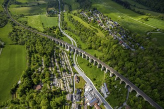 Aerial view, Altenbekener Viaduct, Adenauerstraße, railway viaduct Bridge structure, also called
