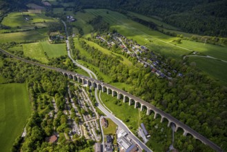 Aerial view, Altenbekener Viaduct, Adenauerstraße, railway viaduct Bridge structure, also called