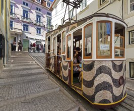 Elevador da Gloria funicular railway, link between the Baixa district and the higher Chiado