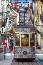 Elevador da Gloria funicular railway, link between the Baixa district and the higher Chiado