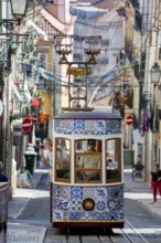 Elevador da Gloria funicular railway, link between the Baixa district and the higher Chiado