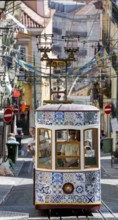 Elevador da Gloria funicular railway, link between the Baixa district and the higher Chiado
