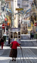 Elevador da Gloria funicular railway, link between the Baixa district and the higher Chiado