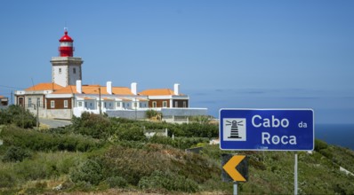Cabo da Roca lighthouse, westernmost point of the continent of Europe, Lisbon coast, São João das