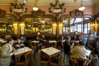 Café Majestic, art nouveau cafe, tavern, panorama, restaurant, Oporto, Porto district, Portugal,