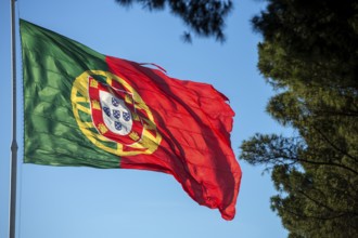 Flag of the Republic of Portugal, Lisbon, District of Lisbon, Portugal