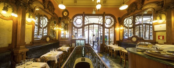 Café Majestic, art nouveau cafe, tavern, panorama, restaurant, Oporto, Porto district, Portugal,