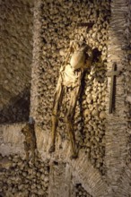 Piled bones in the ossuary, Capela dos ossos parede, chapel of bones, bone chapel, ossuary in