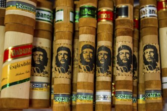 Wrapped Cuban cigars with an Ernesto Che Guevara imprint, Trinidad, Cuba, Sancti Spíritus, Cuba,