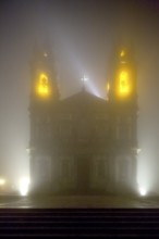 Bom Jesus do Monte, pilgrimage church of Braga in the evening fog, Braga, Braga district, Portugal,