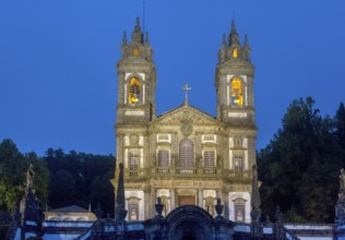 Bom Jesus do Monte, blue hour, night shot, pilgrimage church of Braga, Braga, Braga district,