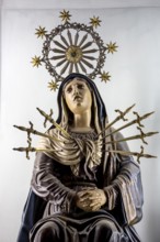 Statue of the Virgin Mary, Bom Jesus do Monte, pilgrimage church of Braga, Braga, Braga district,
