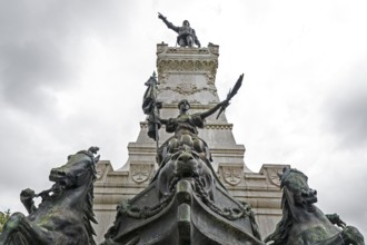 War memorial in front of the stock exchange palace Palácio da Bolsa, Oporto, Porto district,