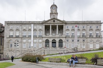 Stock Exchange Palace, Palácio da Bolsa, Oporto, Porto District, Portugal, Europe, aerial view,
