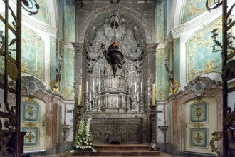 Chiselled silver altarpiece, Da Sé Cathedral, Barredo district, UNESCO World Heritage Site, Oporto,