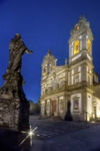 Bom Jesus do Monte, blue hour, night shot, pilgrimage church of Braga, Braga, Braga district,