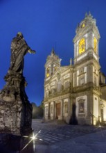 Bom Jesus do Monte, blue hour, night shot, pilgrimage church of Braga, Braga, Braga district,