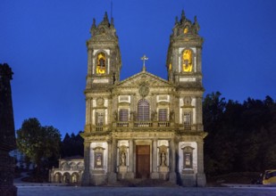 Bom Jesus do Monte, blue hour, night shot, pilgrimage church of Braga, Braga, Braga district,