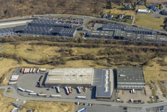 Aerial view, industrial estate Stemelerstraße, Lübke und Vogt Werk, Liedhegener Logistik GmbH