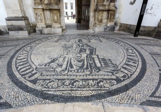 University entrance emblem, University of Coimbra, Coimbra, Coimbra district, Portugal, Europe,
