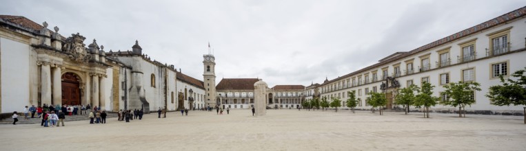 Panoramic view of the university square, University of Coimbra, Coimbra, Coimbra district,