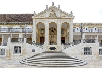 University of Coimbra, Coimbra, Coimbra district, Portugal, Europe, aerial view, birds-eyes view,