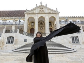 Students from the University of Comimbra explain their uniform, University of Coimbra, Coimbra,