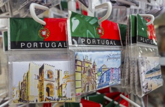 Souvenirs of Coimbra, Coimbra, Coimbra district, Portugal, Europe, aerial view, birds-eyes view,