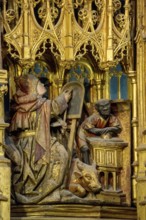 Altar, Depiction of a black-skinned man in the altarpiece, Old Cathedral (Sé Velha) in the historic