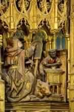 Altar, Depiction of a black-skinned man in the altarpiece, Old Cathedral (Sé Velha) in the historic