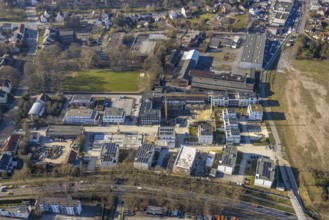 Aerial view, construction site Merkurhöfe new building residential area Rennekamp, former Merkur