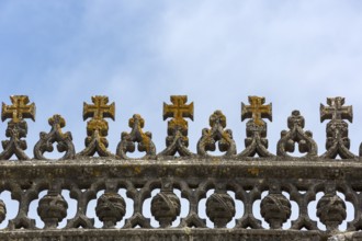 Maltese crosses on the fortress of Tomar, Castle of the Knights Templar, Templars, UNESCO cultural