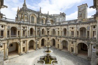 Great Cloister of Diogo do Torralva, Panorama, Fortress of Tomar, Castle of the Knights Templar,