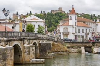 Renaissance bridge Ponte Velha over the Nabao near the historic centre of Tomar with the Convento