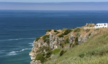 View of the city and bay of Nazaré, Nazaré, Leiria district, Portugal, Europe, Nazaré, aerial view,