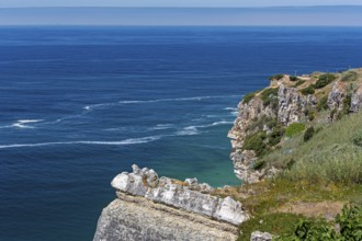 View of the city and bay of Nazaré, Nazaré, Leiria district, Portugal, Europe, Nazaré, aerial view,
