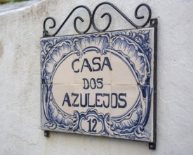 House of painted tiles, picturesque small town Obidos, Ãbidos, Leiria district, Portugal, Europe,