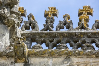 Maltese crosses on the fortress of Tomar, Castle of the Knights Templar, Templars, UNESCO cultural