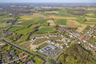 Aerial view, residential area Neuenkamp Am Alten Schützenplatz, construction site and new