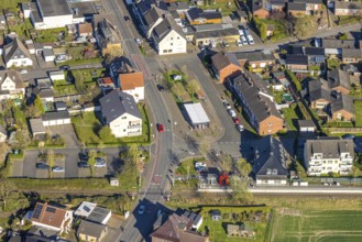 Aerial view, Selm-Beifang railway station, B&R Selm bus stop, Beifang, Selm, Münsterland, North