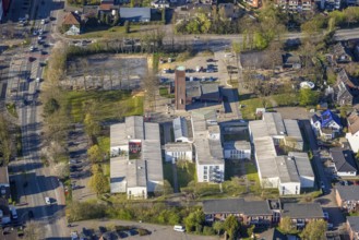 Aerial view, St. Josef retirement home and St. Josef church tower, Selm, Münsterland, North