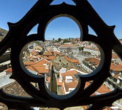 View through wrought iron grating from Portugal's most famous lift Elevador do Município or