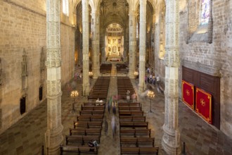 Nave, Mosteiro dos Jerónimos, UNESCO World Heritage Site, Lisbon, Lisbon District, Portugal