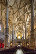 Nave, Mosteiro dos Jerónimos, UNESCO World Heritage Site, Lisbon, Lisbon District, Portugal