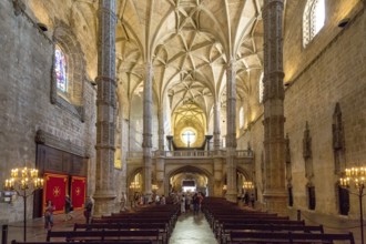 Nave, Mosteiro dos Jerónimos, UNESCO World Heritage Site, Lisbon, Lisbon District, Portugal